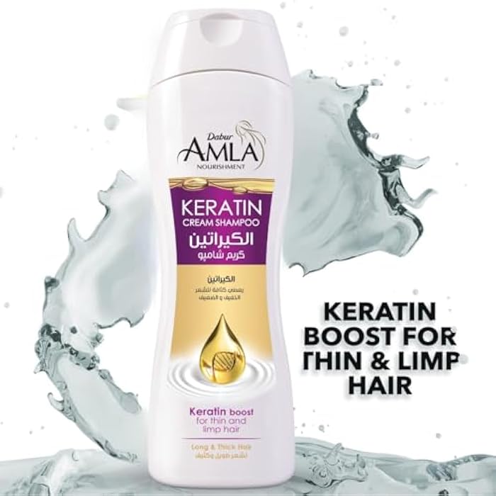 Dabur Amla Nourishment Crème Keratin Shampoo (360mL) | Deeply Repairs and Restores Hair Strength | Helps Thin and Damaged Hair - Image 2